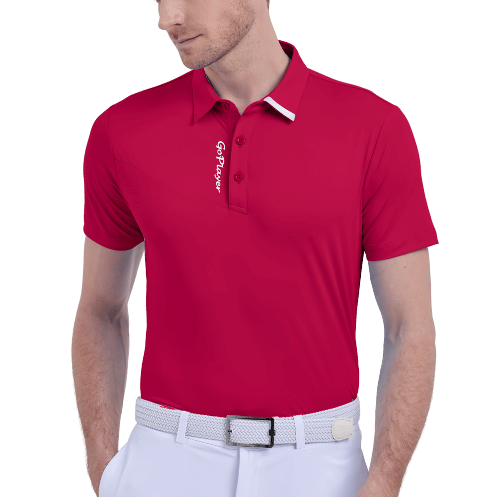 GoPlayer Men's Elastic Breathable Short Sleeve Top (Red)