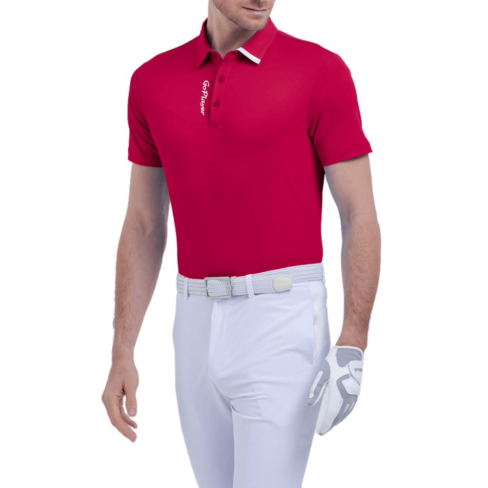 GoPlayer Men's Elastic Breathable Short Sleeve Top (Red)
