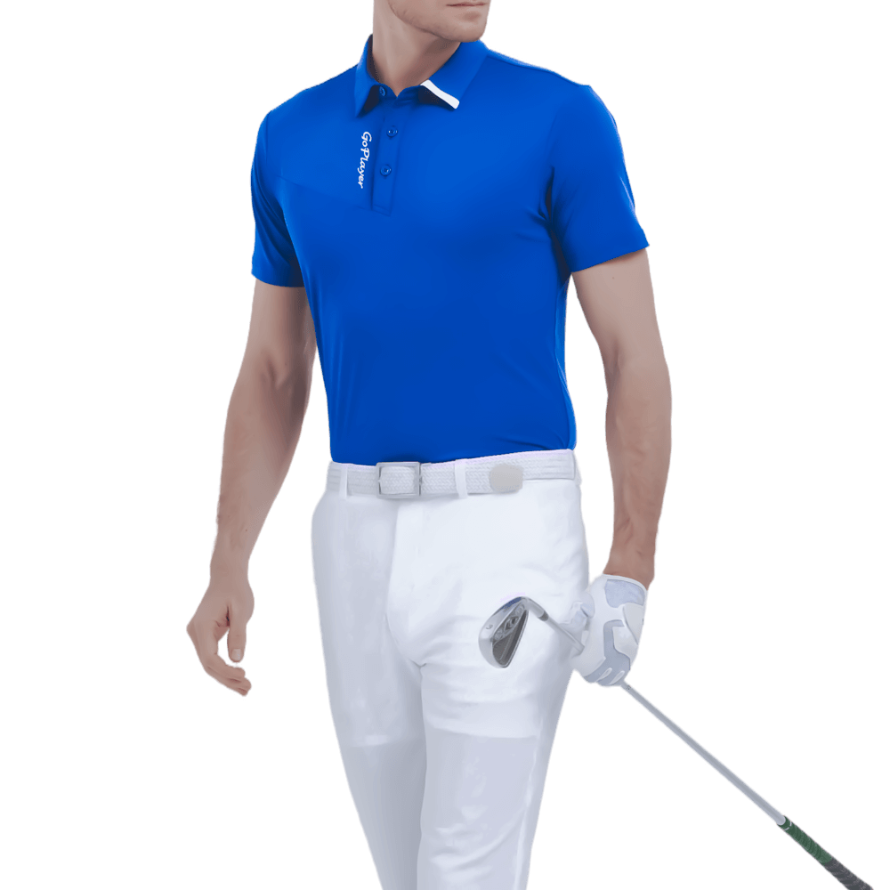 GoPlayer men's elastic breathable short-sleeved top (royal blue)