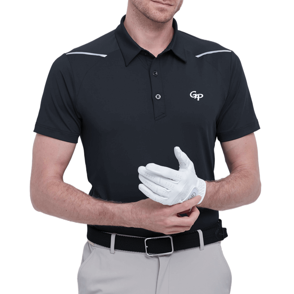 GoPlayer Men's Elastic Breathable Short Sleeve Top (Black)