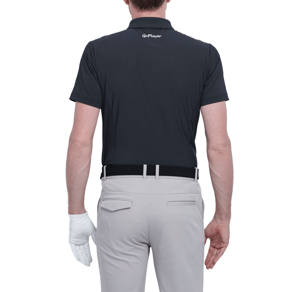 GoPlayer Men's Elastic Breathable Short Sleeve Top (Black)