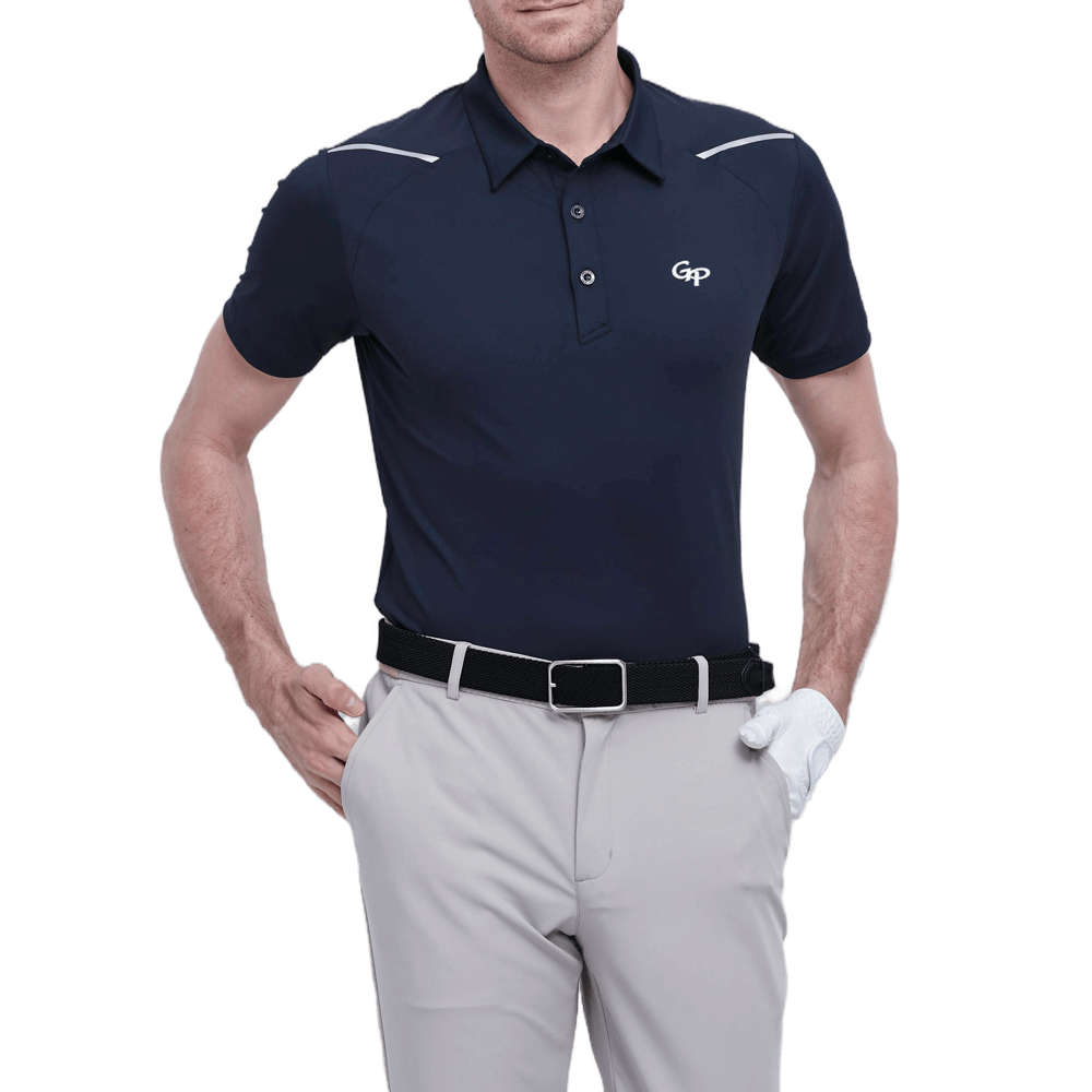 GoPlayer Men's Elastic Breathable Short Sleeve Top (Black)