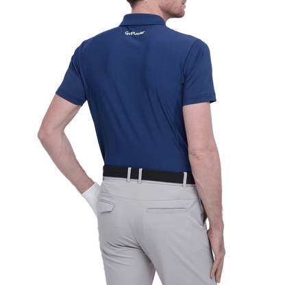 GoPlayer Men's Elastic Breathable Short Sleeve Top (Navy Blue)