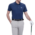 GoPlayer Men's Elastic Breathable Short Sleeve Top (Navy Blue)