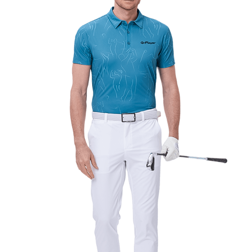 GoPlayer男短袖印花上衣(湖綠)