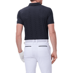 GoPlayer男涼感緹花短袖上衣(黑)