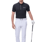 GoPlayer男涼感緹花短袖上衣(黑)