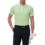 GoPlayer男涼感緹花短袖上衣(草綠)