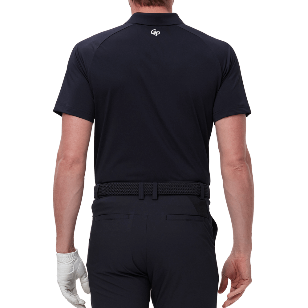 GoPlayer Men's Golf Color Block Short-Sleeve T-Shirt (Black)