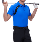 GoPlayer男高爾夫撞色短袖(藍)