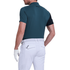 GoPlayer メンズ スタンドカラー ゴルフ 半袖 Tシャツ (ダークグリーン)