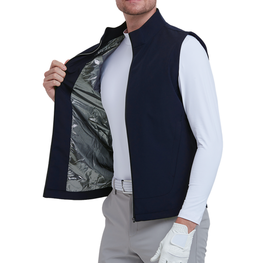 GoPlayer Men's Golf Windproof Warm Sports Vest (Navy Blue)