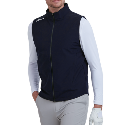 GoPlayer Men's Golf Windproof Warm Sports Vest (Navy Blue)