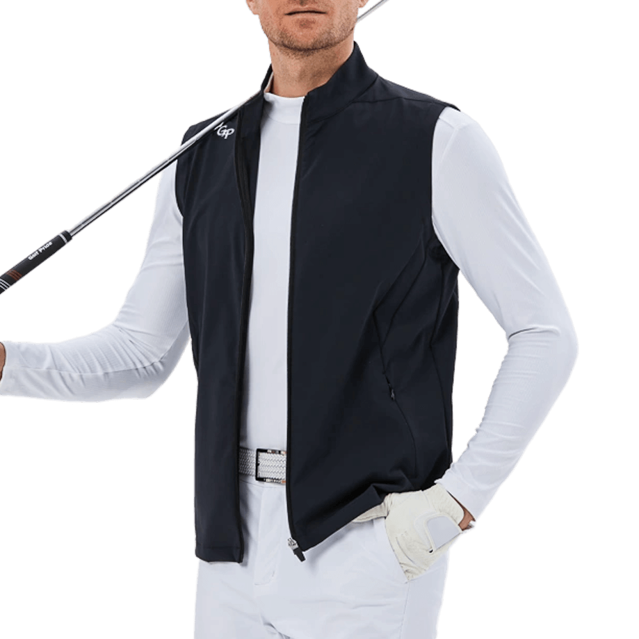GoPlayer男高爾夫防潑水運動背心(黑)