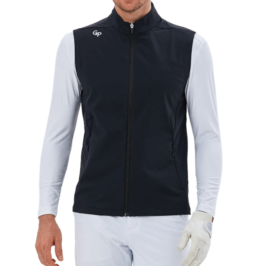 GoPlayer男高爾夫防潑水運動背心(黑)