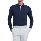 GoPlayer Men's Stretch Quick-Dry Long-Sleeve Top (Navy Blue)