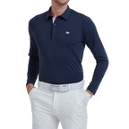 GoPlayer Men's Stretch Quick-Dry Long-Sleeve Top (Navy Blue)