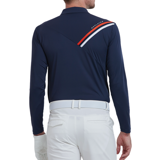 GoPlayer Men's Elastic Quick-Drying Long-Sleeved Top (Navy Blue)