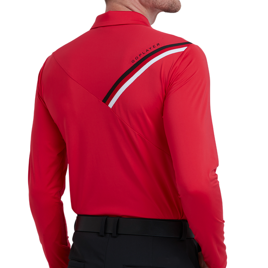 GoPlayer Men's Stretch Quick-Dry Long-Sleeve Top (Red)