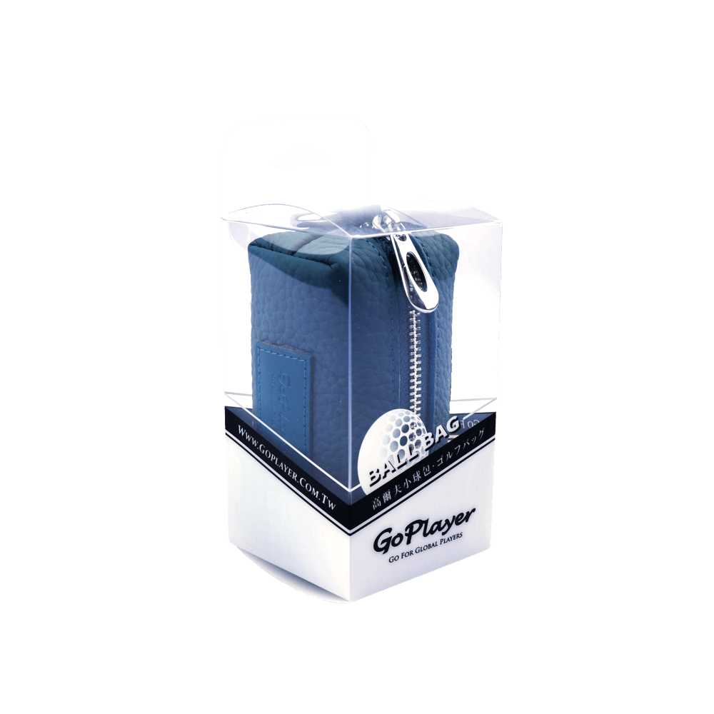 GoPlayer ゴルフ 本革 ボール バッグ (アクア ブルー)