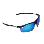 GoPlayer 軽量サングラス（サンドブラックフレーム、ホワイト＆ブルーレンズ）