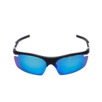 GoPlayer 軽量サングラス（サンドブラックフレーム、ホワイト＆ブルーレンズ）