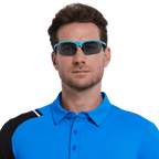 GoPlayer Lightweight Sunglasses (Light Blue Frame Gray Lenses)