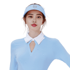 GoPlayer レディース リボン中空帽子 (ピンク ブルー)