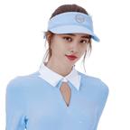 GoPlayer レディース リボン中空帽子 (ピンク ブルー)