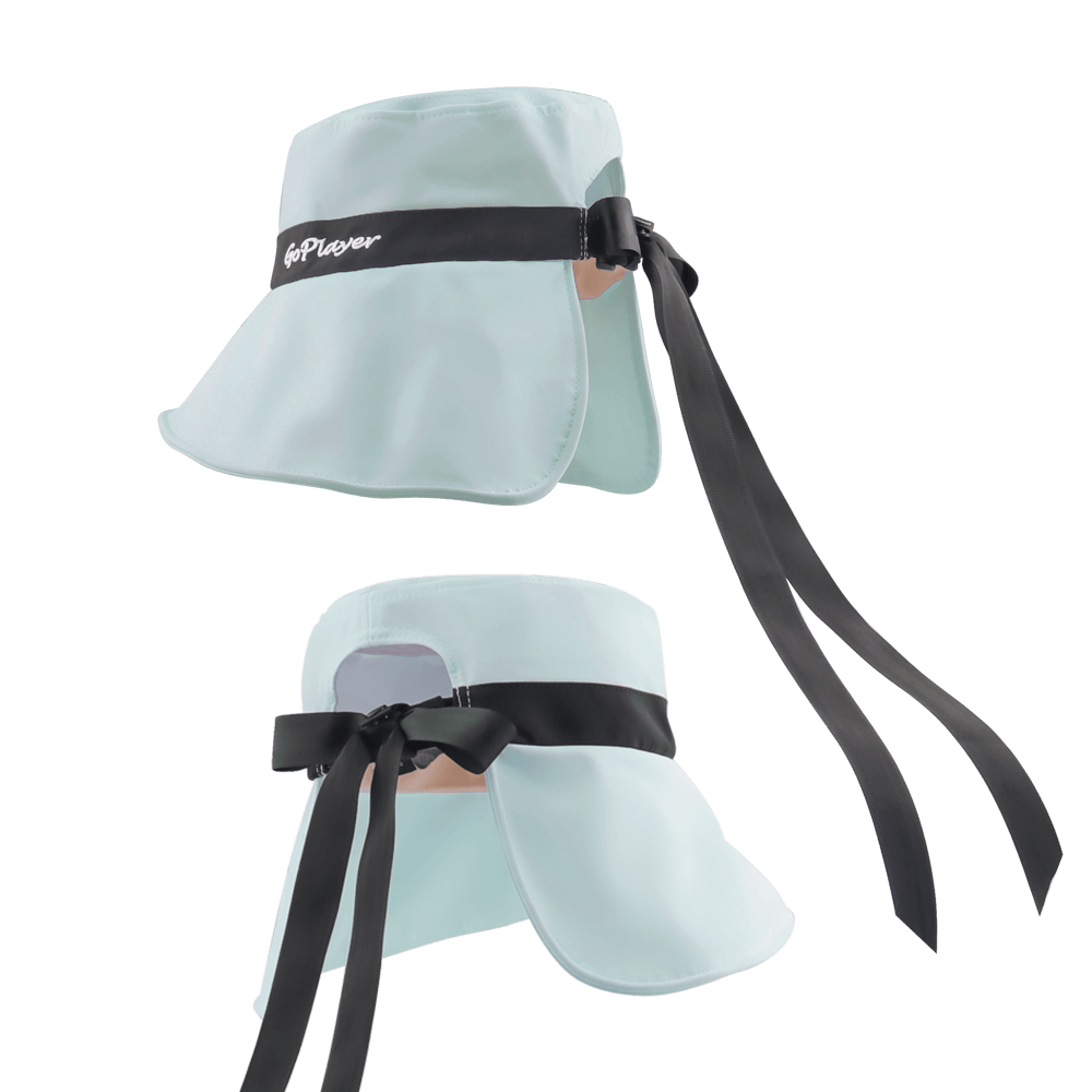 GoPlayer レディース 大きなつば 折りたたみサンハット (ライトグリーン)