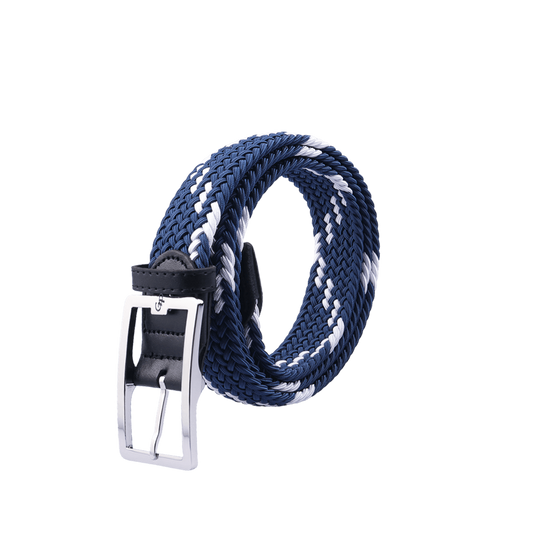 GoPlayer Men's Golf Elastic Belt (Blue, White)