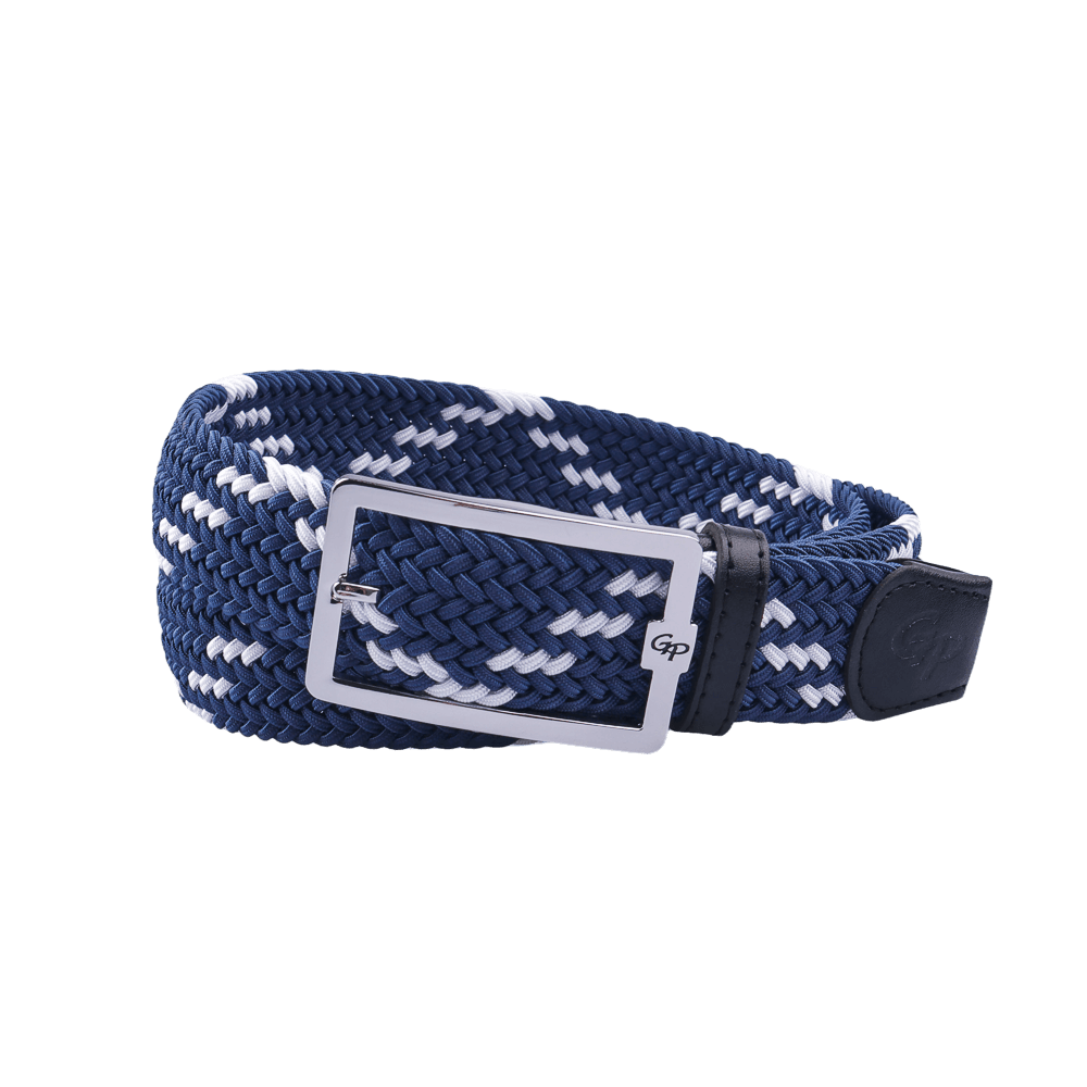GoPlayer men's golf elastic belt (blue and white)