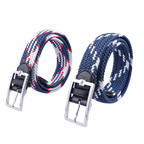 GoPlayer男高爾夫鬆緊皮帶(藍白)