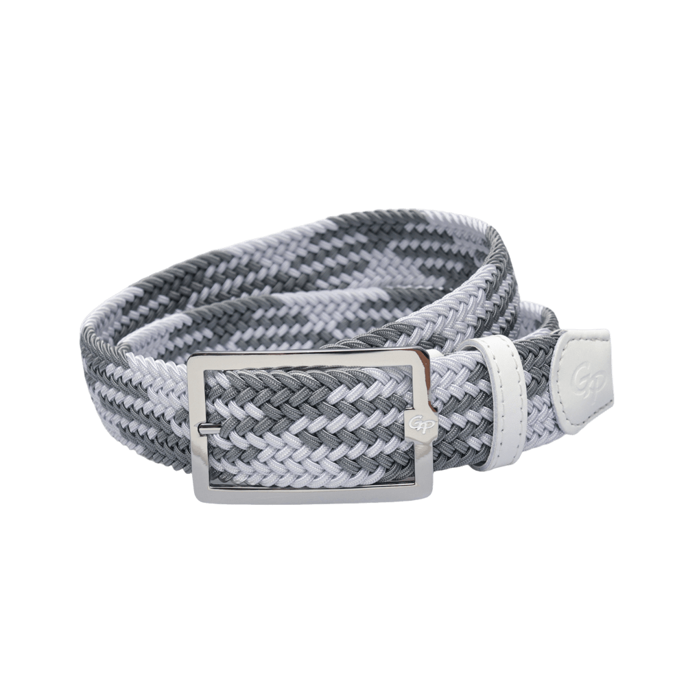 GoPlayer Men's Golf Elastic Belt (White and Gray)