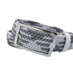 GoPlayer Men's Golf Elastic Belt (White and Gray)