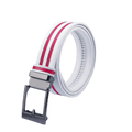 GoPlayer 寬自動扣皮帶(白皮雙紅條)