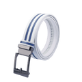 GoPlayer 寬自動扣皮帶(白皮雙深藍條)