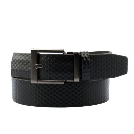 GoPlayer Embossed Ball Pattern Wide Slide Buckle Belt (Black)