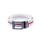 GoPlayer ワイド スライド バックル ホワイト ベルト (レッド ストライプ)