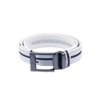 GoPlayer寬滑扣白皮帶(黑織條)