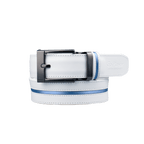 GoPlayer Wide Slide Buckle White Golf Belt (Blue Stripe)