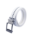 GoPlayer ワイド スライド バックル ホワイト ベルト (白黒チェックストライプ)