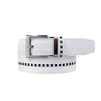 GoPlayer ワイド スライド バックル ホワイト ベルト (白黒チェックストライプ)