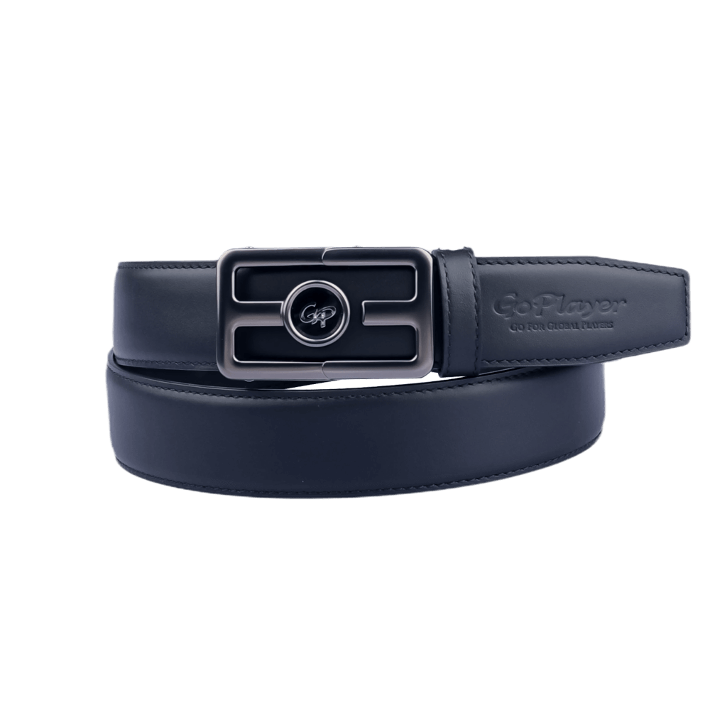 GoPlayer automatic slide buckle leather belt (black)