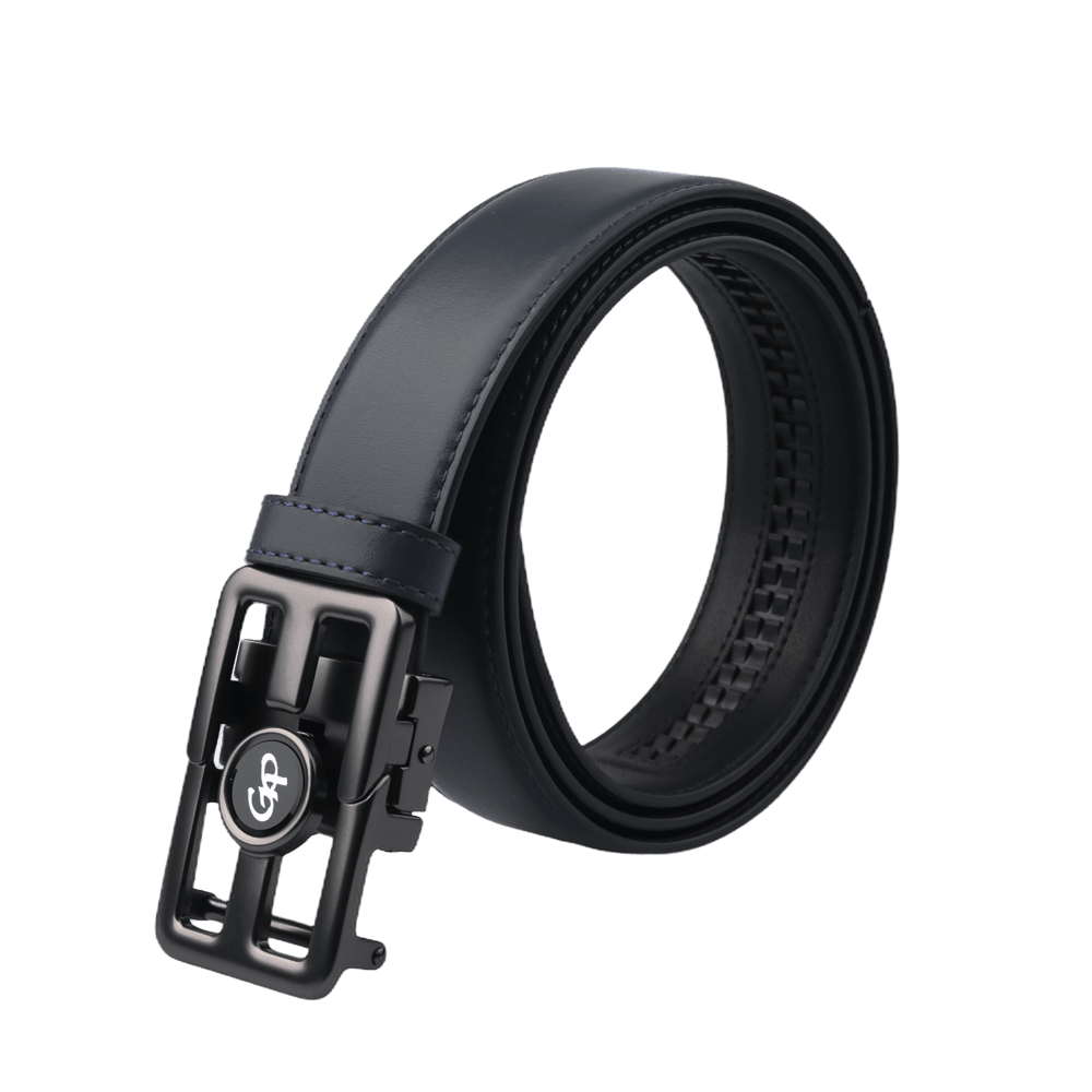 GoPlayer automatic slide buckle leather belt (black)