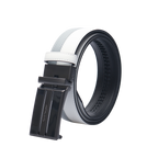 GoPlayer ツートン スライドバックル レザーベルト (ホワイト)