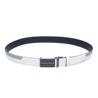 GoPlayer ツートン スライドバックル レザーベルト (ホワイト)