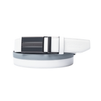 GoPlayer ツートン スライドバックル レザーベルト (ホワイト)