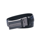 GoPlayer雙色滑扣牛皮皮帶(黑)