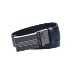 GoPlayer ツートン スライドバックル レザーベルト (ネイビーブルー)